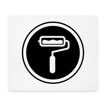 Maler Silhouette icon - Mousepad (Querformat) - Weiß - Vorne