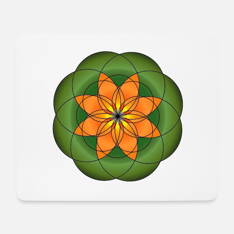 Kreisblume Heilung der Sakralisierung - Mousepad (Querformat) - Weiß