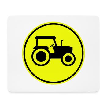 Silhouette de l’icône du tracteur - Tapis de souris (format paysage) - blanc - Devant