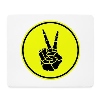 Hand peace skeleton - Mouse Pad (horizontal) - white - Front