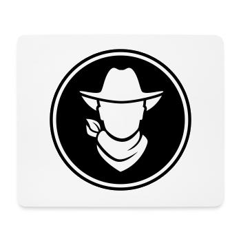 Tête de cow-boy western - Tapis de souris (format paysage) - blanc - Devant