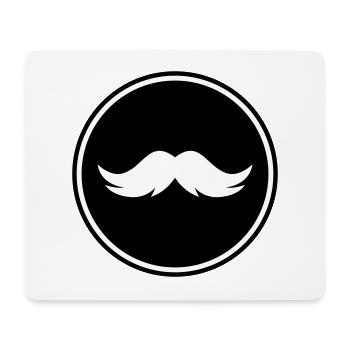 icône de moustache - Tapis de souris (format paysage) - blanc - Devant