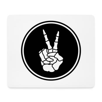 Hand Peace Skeleton - Mouse Pad (horizontal) - white - Front