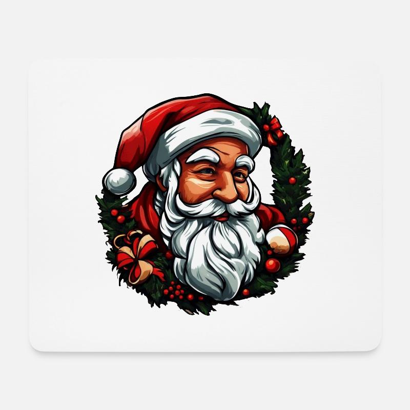 Sticker Weihnachtsmannkopf - Mousepad (Querformat) - Weiß