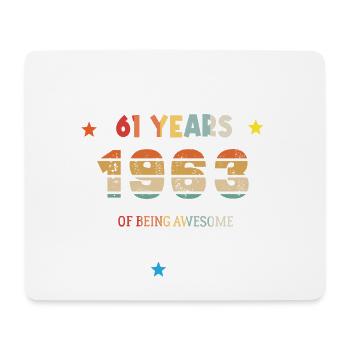 61 Jahre alt Baujahr 1963 Jahrgang Februar 1963 - Mousepad (Querformat) - Weiß - Vorne