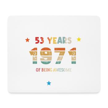 53 Jahre alt Baujahr 1971 Jahrgang Februar 1971 - Mousepad (Querformat) - Weiß - Vorne