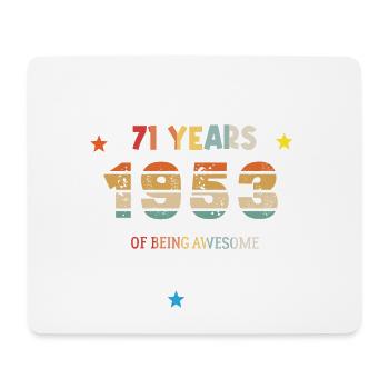 71 Jahre alt Baujahr 1953 Jahrgang Februar 1953 - Mousepad (Querformat) - Weiß - Vorne