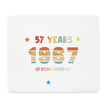57 Years Old Made In 1967 Vintage February 1967 - Mouse Pad (horizontal) - white - Front