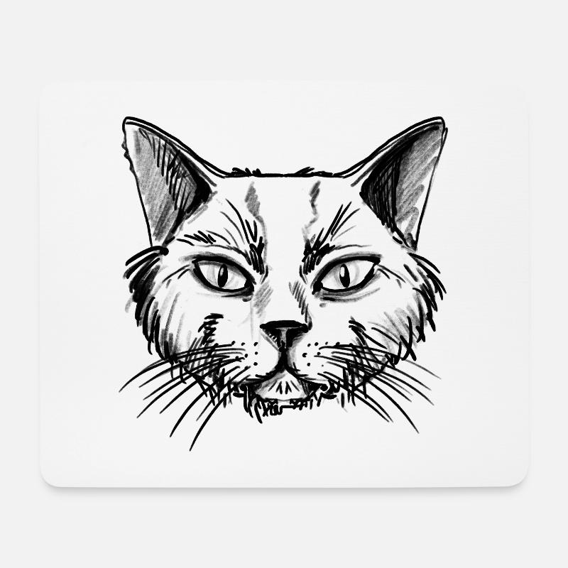 Katze - Mousepad (Querformat) - Weiß