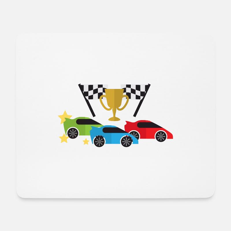 Autorennen - Mousepad (Querformat) - Weiß