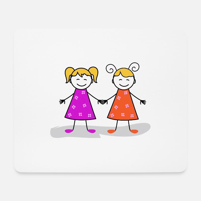 Freundinnen - Mousepad (Querformat) - Weiß