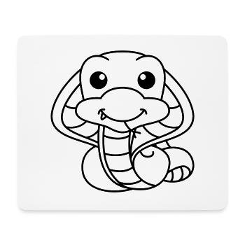 Snake Cobra Comic Animal - Mouse Pad (horizontal) - white - Front
