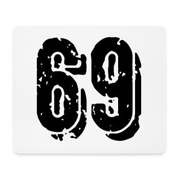 69 Zahl Trikot - Mousepad (Querformat) - Weiß - Vorne
