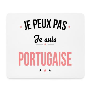 Je peux pas je suis Portugaise - Tapis de souris (format paysage) - blanc - Devant