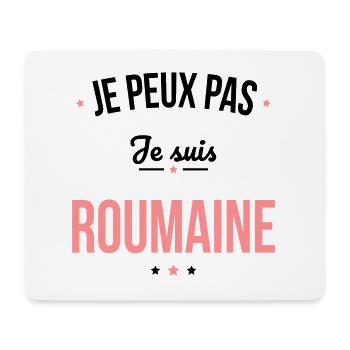 Je peux pas je suis Roumaine - Tapis de souris (format paysage) - blanc - Devant