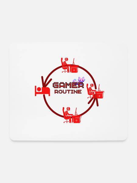 Gamer-Routine - Mousepad (Querformat) - Weiß