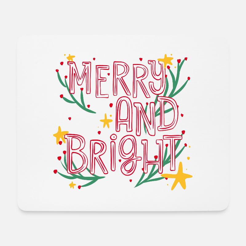 merry and bright - Mousepad (Querformat) - Weiß