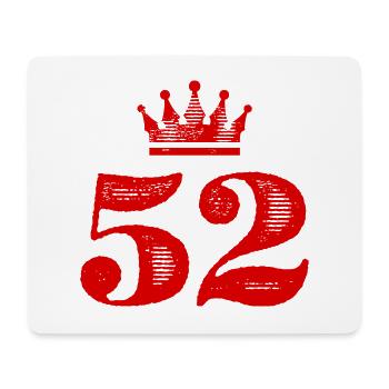 52 Number crown - Mouse Pad (horizontal) - white - Front