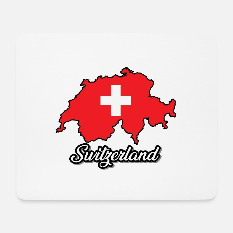 Schweiz, Schweiz, Schweiz, Flaggenland, Karte - Mousepad (Querformat) - Weiß