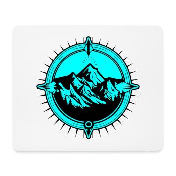 Symbole de voyage Compass Mountains - Tapis de souris (format paysage) - blanc - Devant
