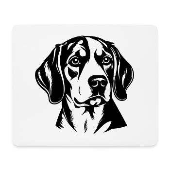 Beagle Hund Kopf - Mousepad (Querformat) - Weiß - Vorne