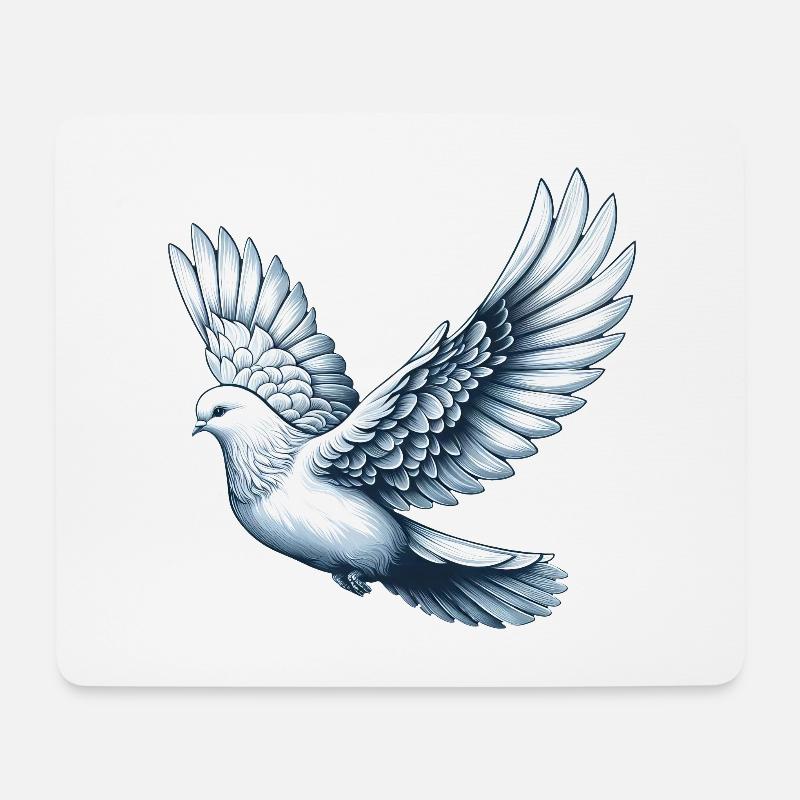 Friedenstaube Vogel Symbol für Frieden - Mousepad (Querformat) - Weiß