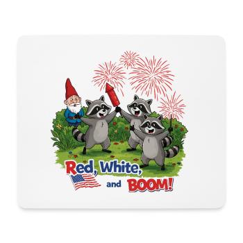 Raccoon 4th of July Fireworks Party - Mouse Pad (horizontal) - white - Front