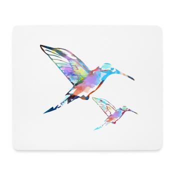 kolibri ,aquarell, naturecontest,pastell, malerei, - Mousepad (Querformat) - Weiß - Vorne
