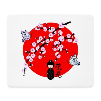Cherry Blossom Geisha Japanese Character 1 - Mouse Pad (horizontal) - white - Front