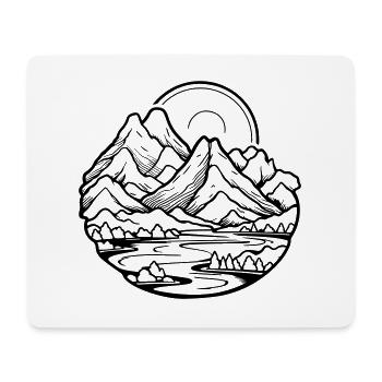 Mountains Landscape - Mouse Pad (horizontal) - white - Front