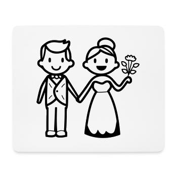 Hochzeit Brautpaar Ehepaar - Mousepad (Querformat) - Weiß - Vorne
