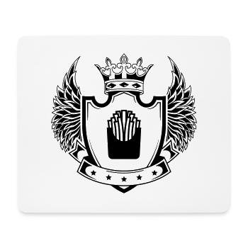 Pommes fast food wappen - Mousepad (Querformat) - Weiß - Vorne