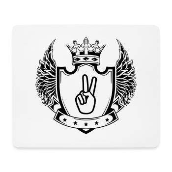 Hand Peace Wappen - Mousepad (Querformat) - Weiß - Vorne