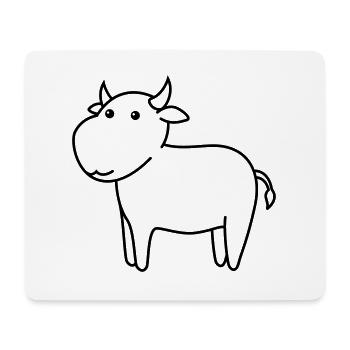 Stier Comic Tier - Mousepad (Querformat) - Weiß - Vorne