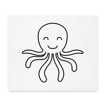 Krake Comic Tier - Mousepad (Querformat) - Weiß - Vorne
