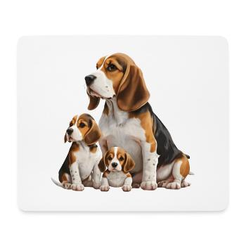 Beagle Family - Mouse Pad (horizontal) - white - Front