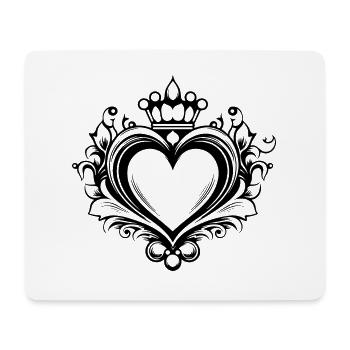 Coeur Symbole Couronne Amour - Tapis de souris (format paysage) - blanc - Devant