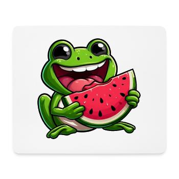 Funny Frog Watermelon Summer Fruit Design - Mouse Pad (horizontal) - white - Front