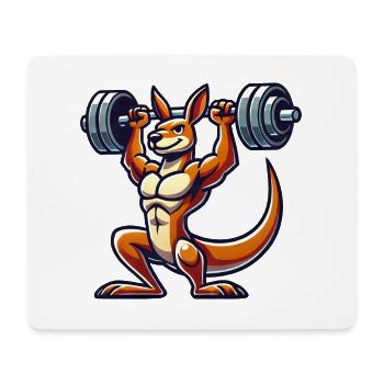 Kangaroo Dumbbell Gym Fitness Training Workout - Mouse Pad (horizontal) - white - Front