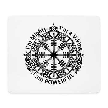 Runic Helm of Awe - I am Powerful - Mouse Pad (horizontal) - white - Front
