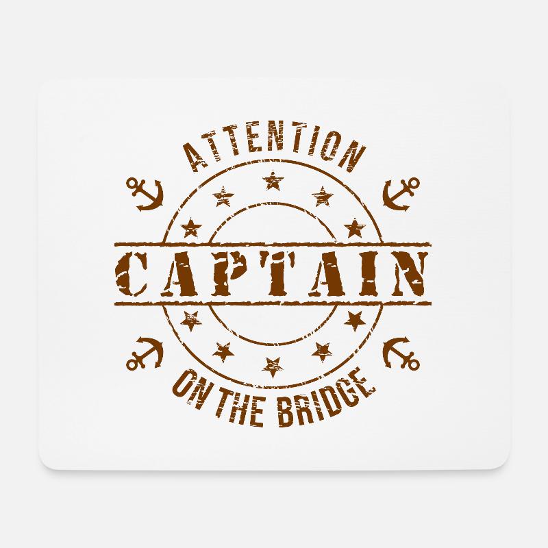 Kapitän Captain anwesend - Mousepad (Querformat) - Weiß