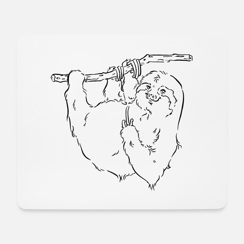 Faultier Mittelfinger pesonalisierbar - Mousepad (Querformat) - Weiß