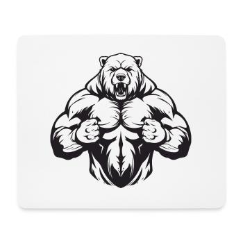 Bear Grizzly Gym Muscles Bodybuilding - Mouse Pad (horizontal) - white - Front