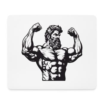 Bodybuilder Muscles Workout Gym - Tapis de souris (format paysage) - blanc - Devant