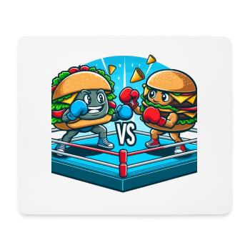Boxing Hamburger - Mouse Pad (horizontal) - white - Front