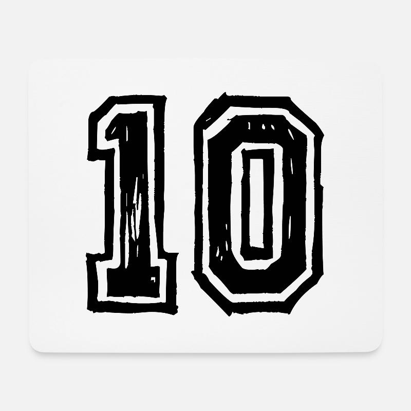 10 Zahl Trikot - Mousepad (Querformat) - Weiß