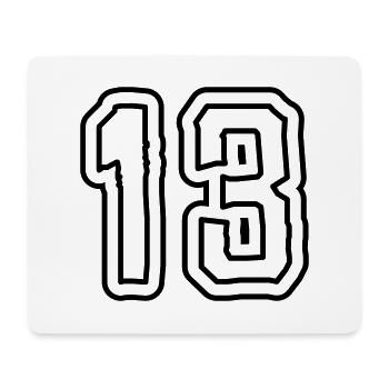 13 Zahl symbol - Mousepad (Querformat) - Weiß - Vorne