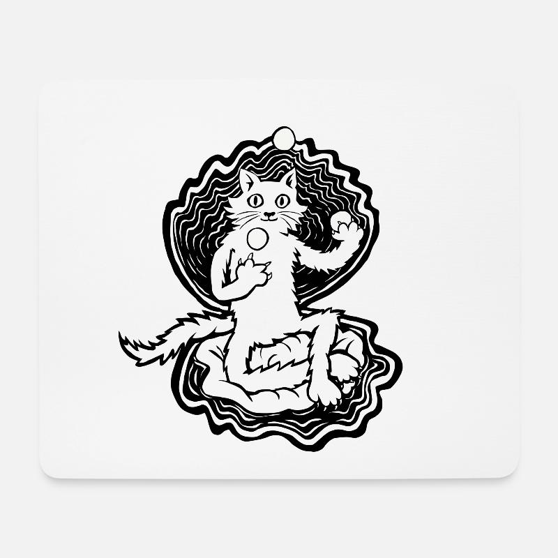 Muschelkatze - Mousepad (Querformat) - Weiß