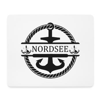 Ein Schiff Anker und Leuchtturm Nordsee - Mousepad (Querformat) - Weiß - Vorne