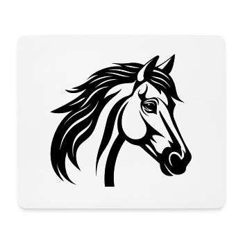 Tête de cheval - Tapis de souris (format paysage) - blanc - Devant